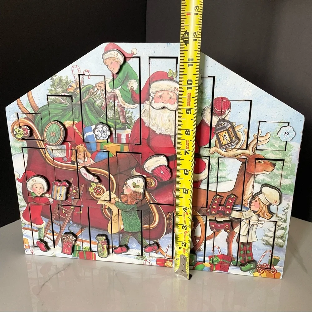 Santa with Elves & Sleigh Advent Calendar Box by Byers' Choice